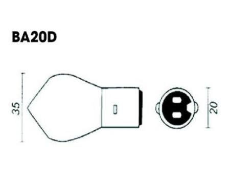 AMPOULE TYPE BA20D 6V