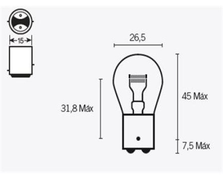 AMPOULE TYPE BAY15D 6V
