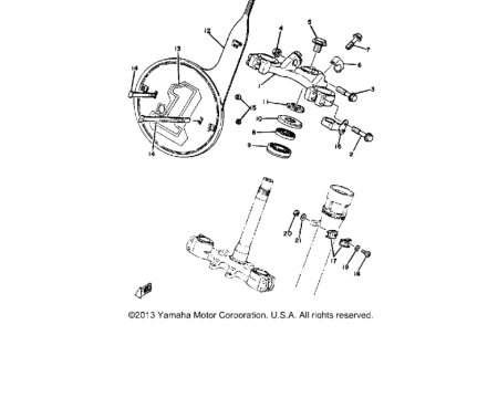 ECROU ERGOT COLONNE DE DIRECTION YAMAHA YZ 1980