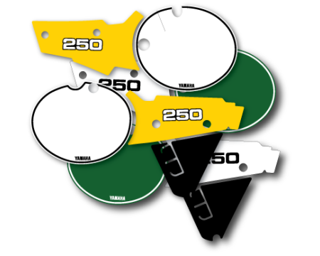 DECO PLAQUES NUMEROS YAMAHA YZ250 1980/1981 EUROPE