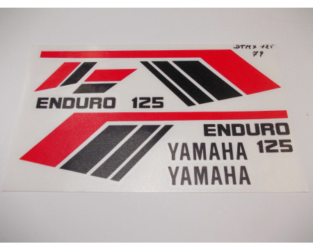 KIT DECO YAMAHA DTMX 1979 NOIR ET ROUGE
