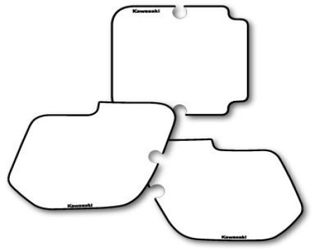 DECOS PLAQUES NUMEROS KAWASAKI 125 250 500 KX 1987