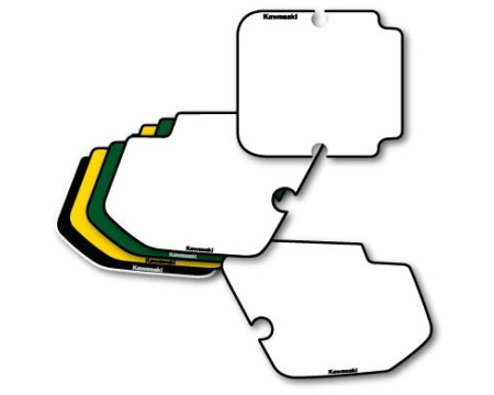 DECOS PLAQUES NUMEROS KAWASAKI 125 250 500 KX 1989 VERSION US AVEC FOURCHE CONVENTIONNELLE