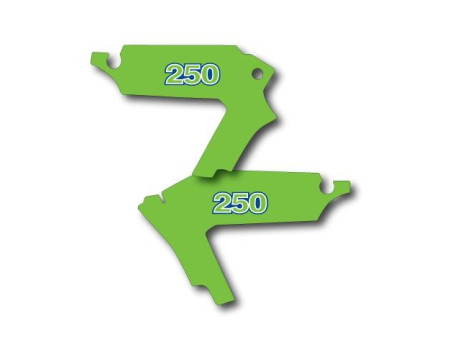 DECOS PLAQUES LATERALES KAWASAKI 250 KX 1982
