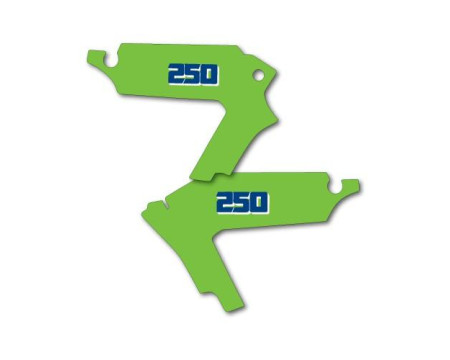 DECOS PLAQUES LATERALES KAWASAKI 250 KX 1984