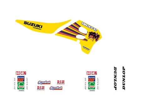 KIT DECO ET HOUSSE DE SELLE TECNOSEL TEAM SUZUKI 1993 RM125/250 (1993-1995)