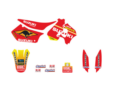 KIT DECO ET HOUSSE DE SELLE TECNOSEL TEAM SUZUKI 1998 RM125/250 (1996-1998)