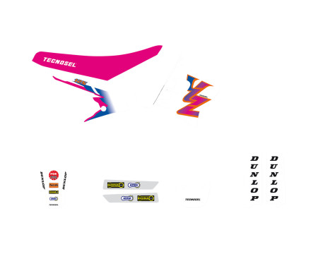 KIT DECO ET HOUSSE DE SELLE TECNOSEL TEAM YAMAHA 1993 YZ125/250 (1993-1995)