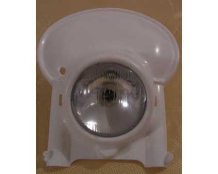 PLAQUE PHARE ENDURO VINTAGE BLANCHE