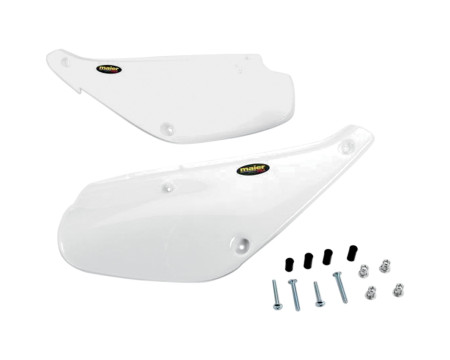 PLAQUES LATERALES HONDA MAIER XR80/100 1988 à 2000 BLANC